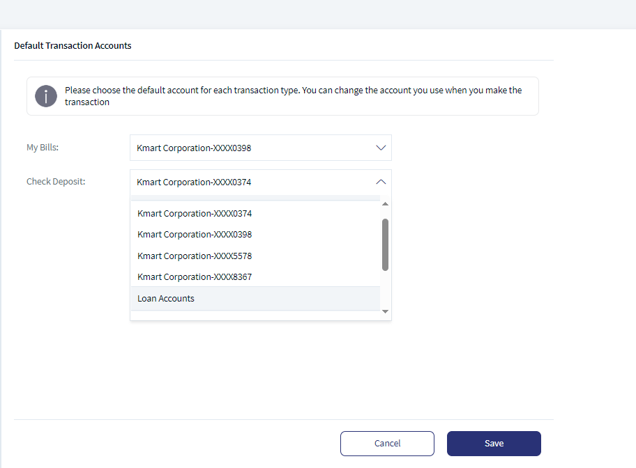 Check Deposit Dropdown